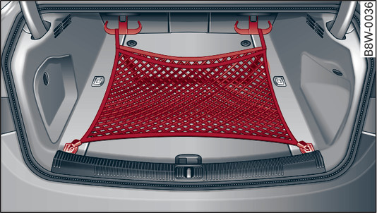 Abb. 89 Gepäckraum: Eingehängtes Gepäcknetz