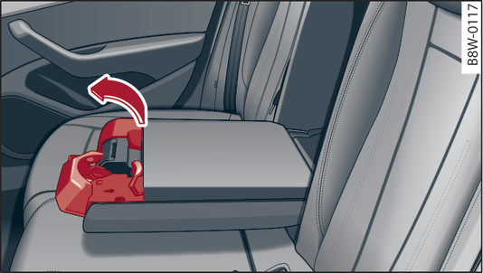 Abb. 78 Mittelarmlehne hinten: Getränkehalter*