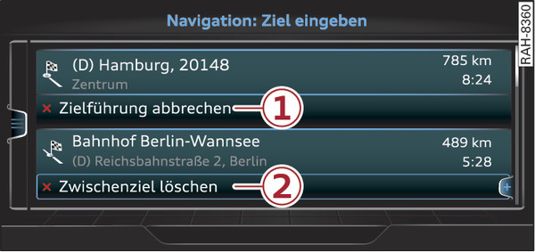 Abb. 219 Beispiel: Aktive Zielführung mit Zwischenziel